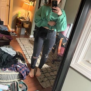 Abercrombie & Fitch Curve Love skinny high rise black jean